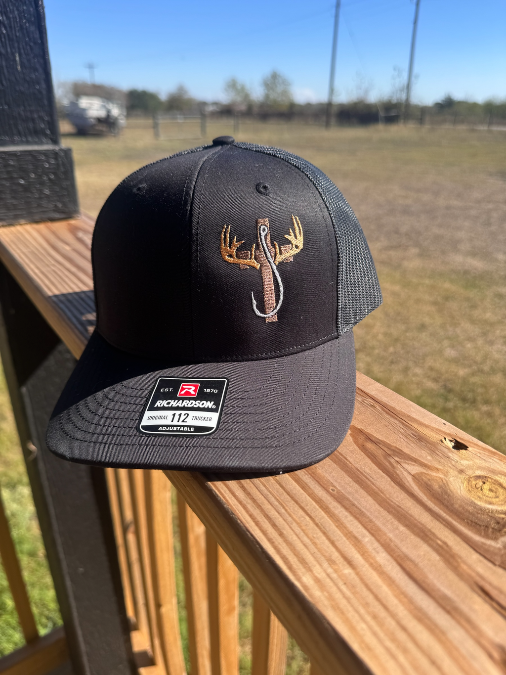 Hunters cross, Christian fisherman, outdoorsman hat, embroidered