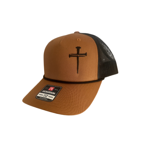 3 Nail Cross, Rugged Cross Embroidered Hat, Structured Fit