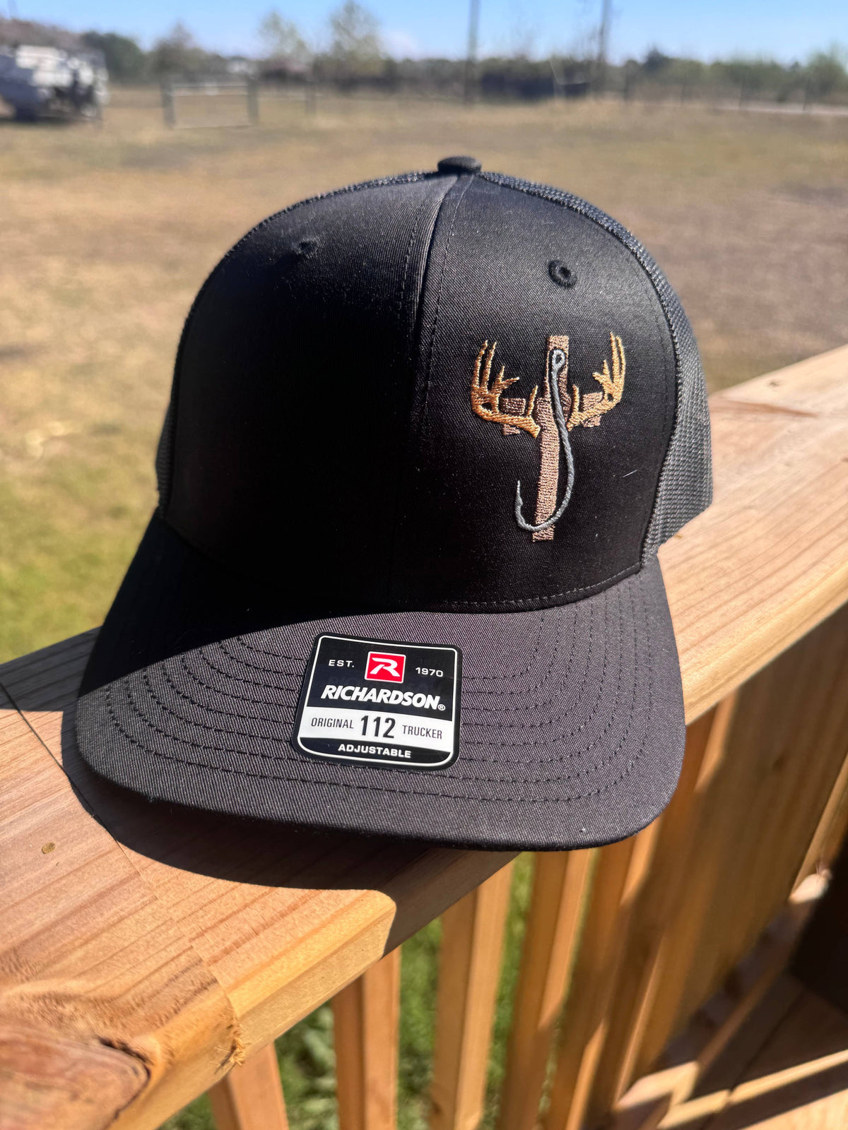 Hunters cross, Christian fisherman, outdoorsman hat, embroidered
