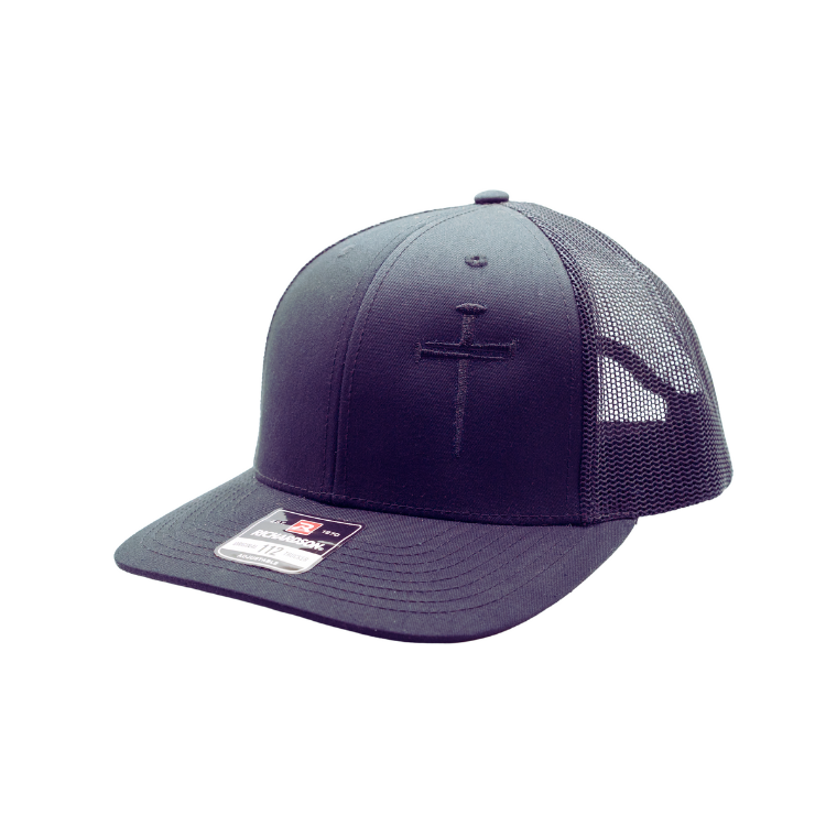3 Nail Cross, Rugged Cross Embroidered Hat, Structured Fit