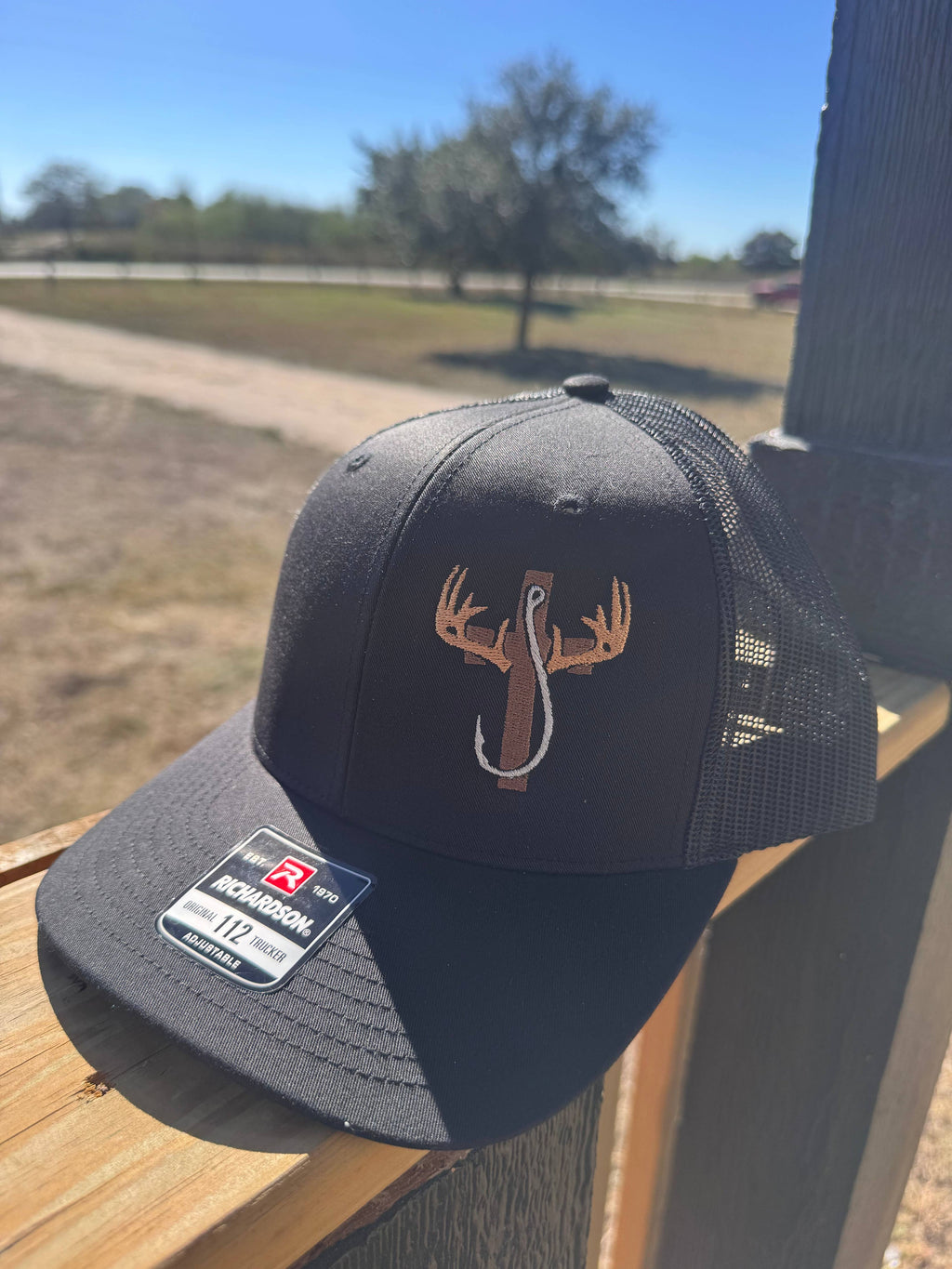 Hunters cross, Christian fisherman, outdoorsman hat, embroidered
